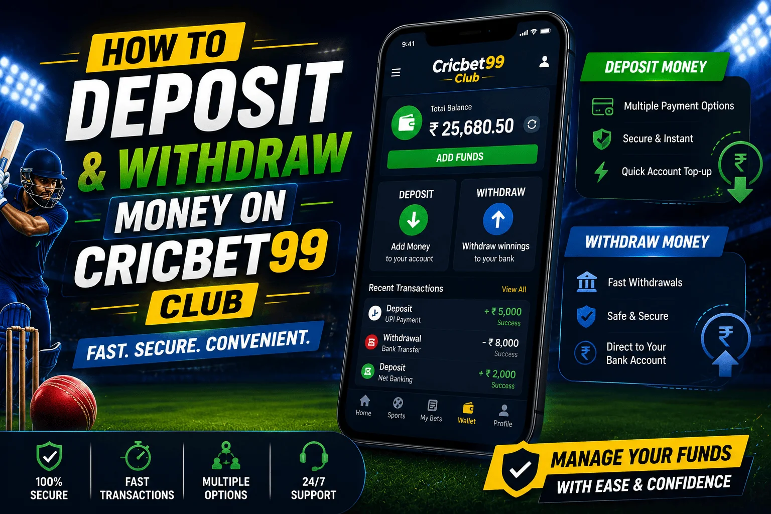 Cricbet99 Club Deposit and Withdrawal