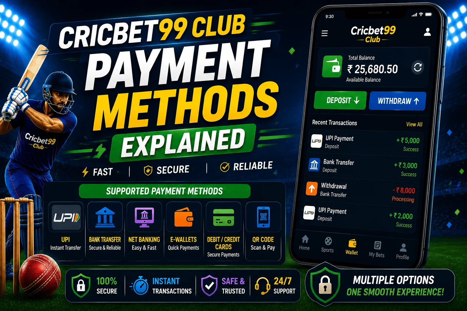 Cricbet99 Club Payment Methods Guide