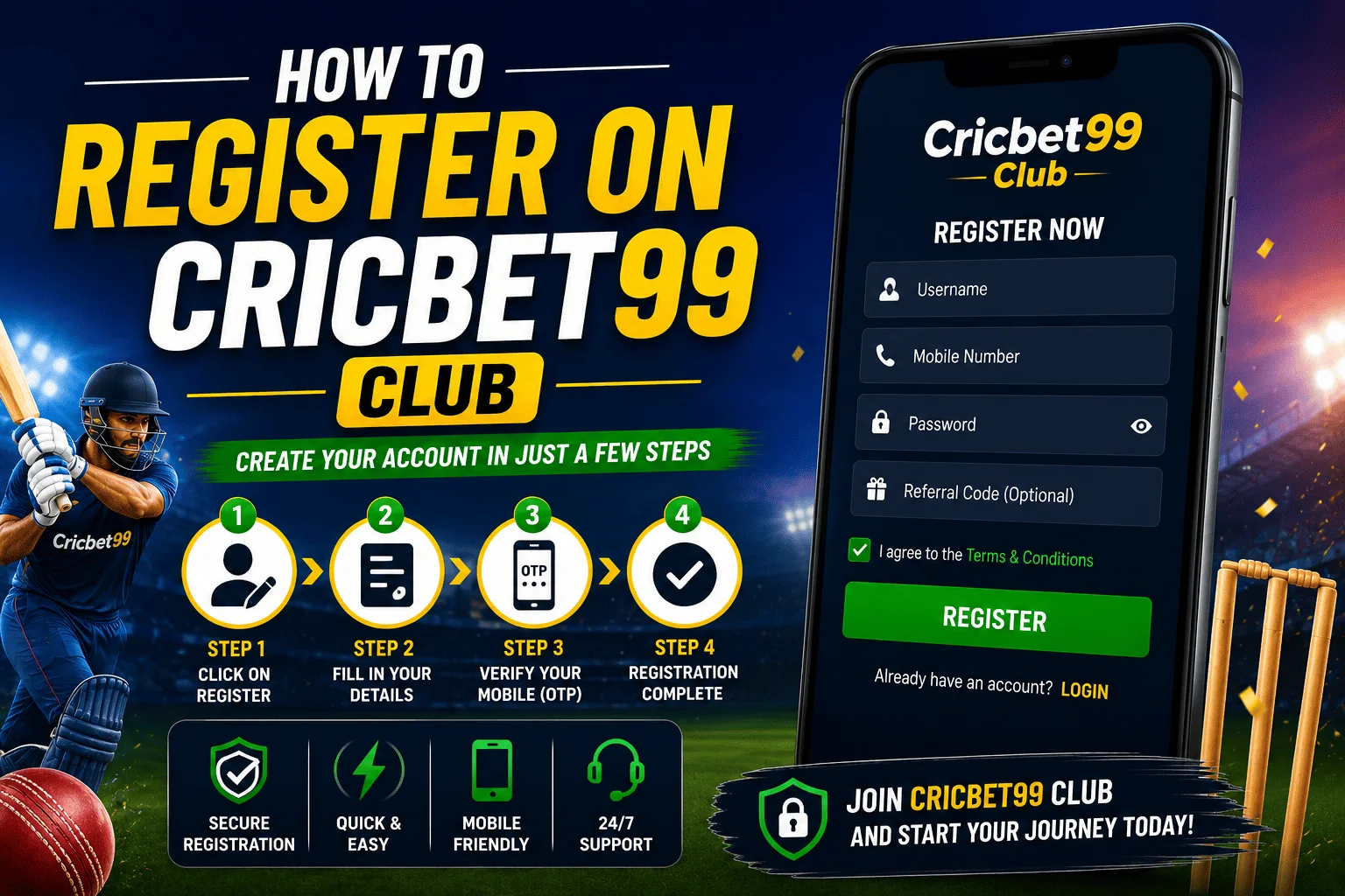 Register on Cricbet99 Club
